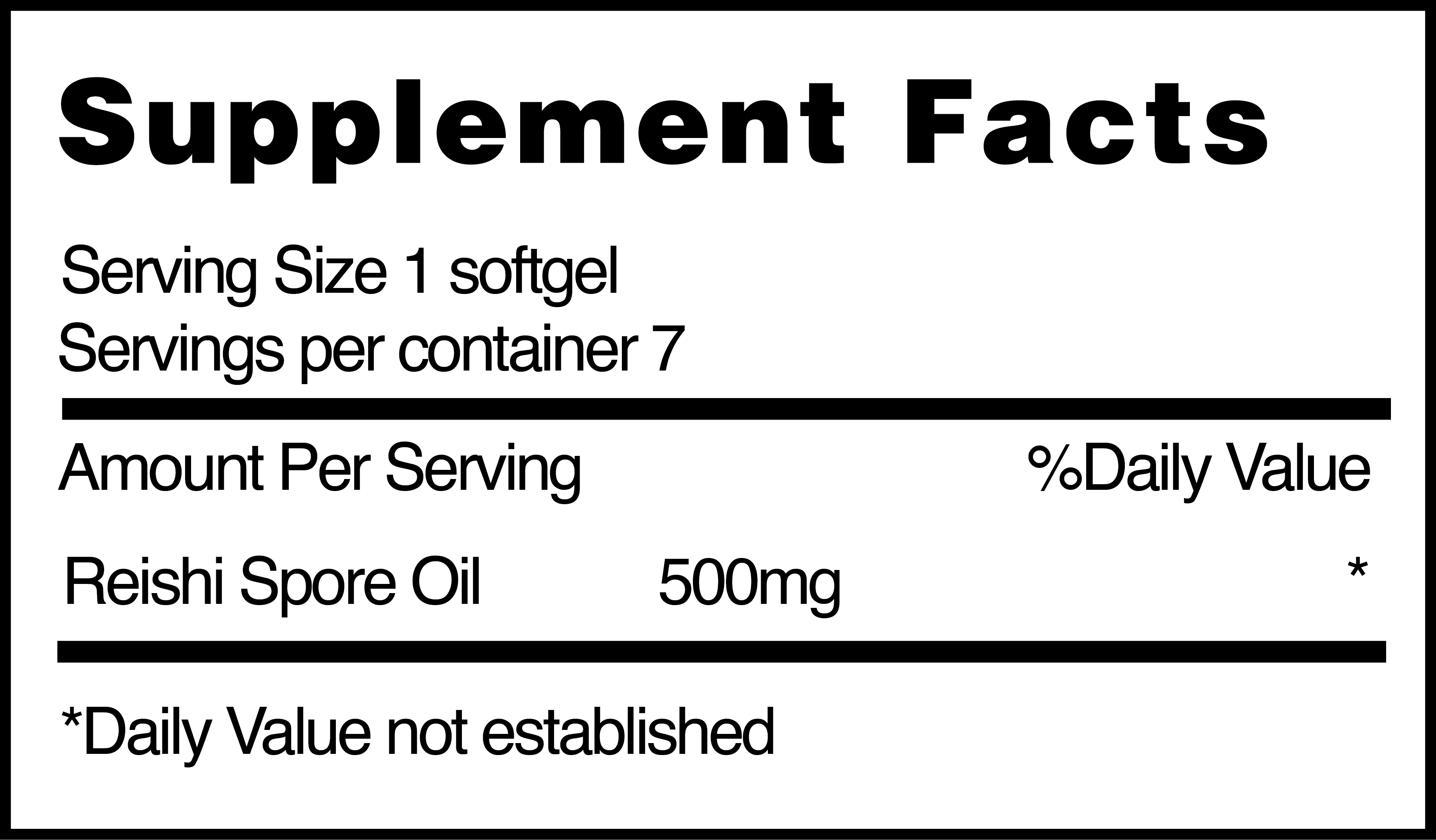 Reishi Spore Oil nutrition facts